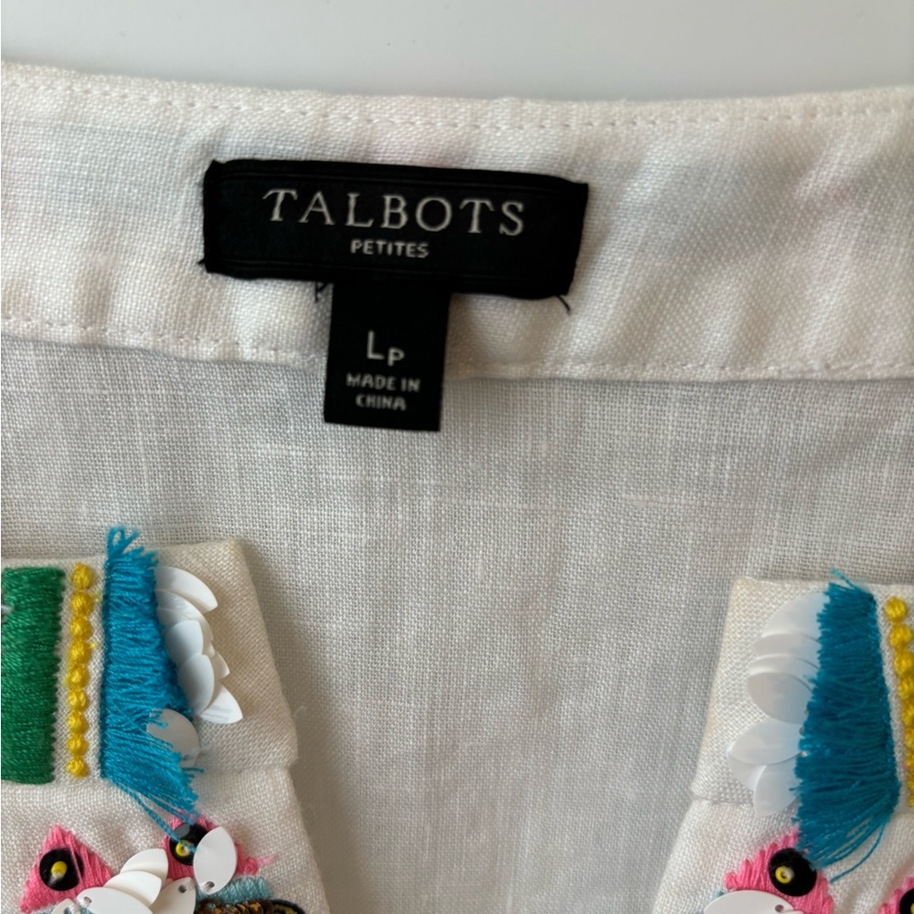 White Talbots linen blouse